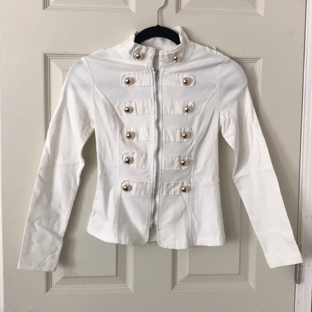 White Jacket with Rose Gold Buttons